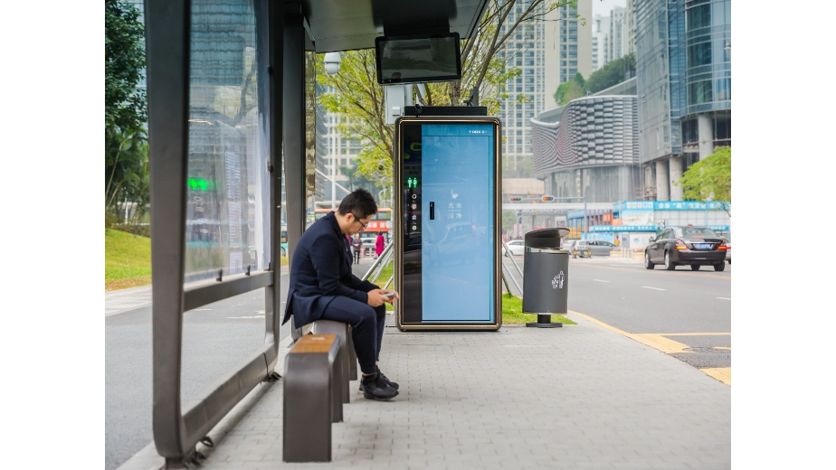 public restroom module for bus station