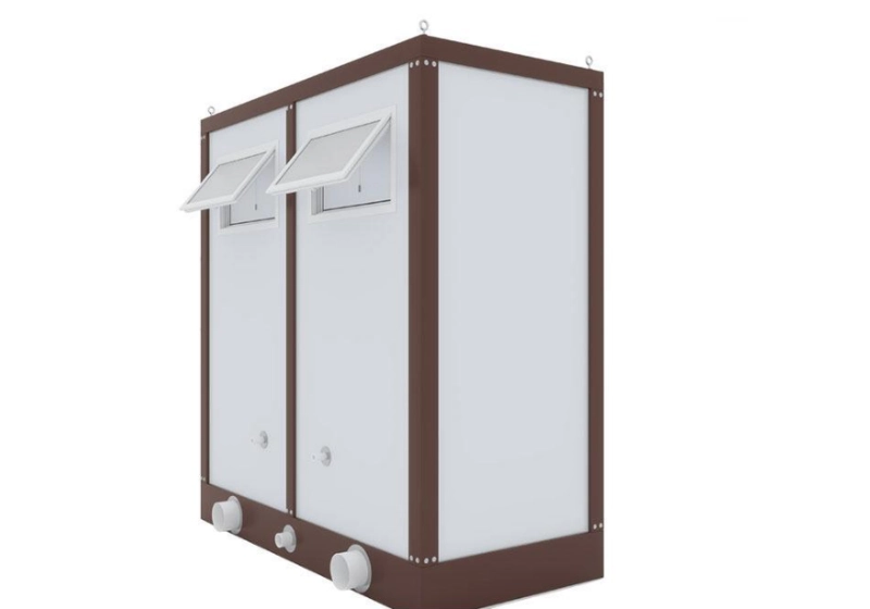 double‑seat portable toilet unit
