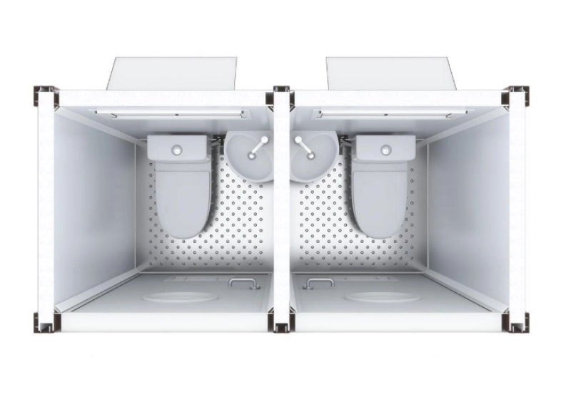 detachable double‑seat mobile restroom