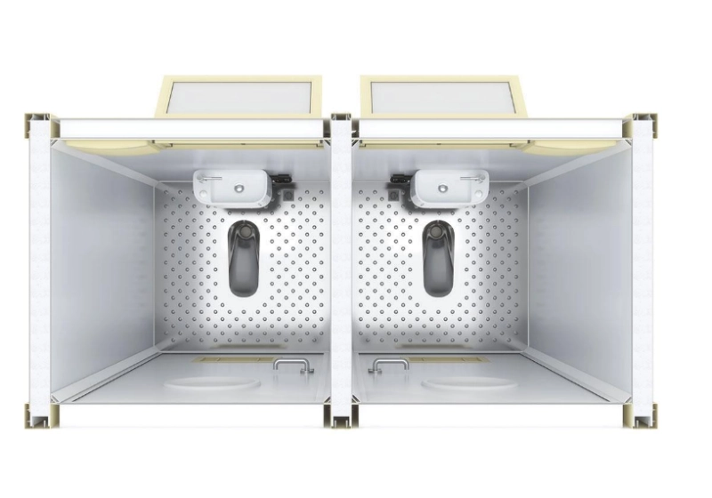 detachable mobile restroom for outdoor events