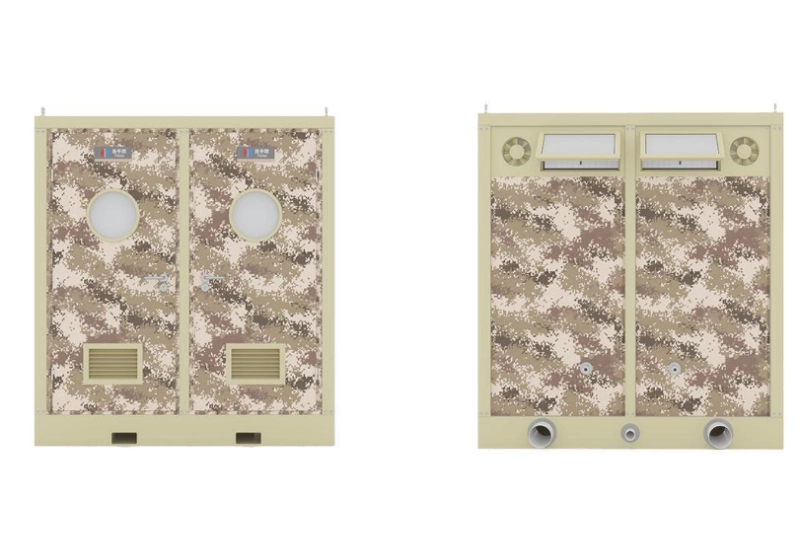 portable toilet unit with two toilets