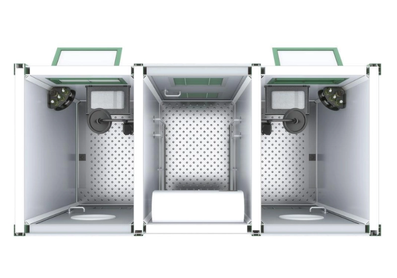 Detachable Mobile Double Shower Room with Storage