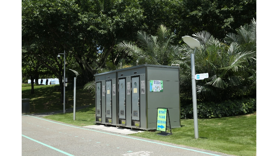 gender inclusive public restroom unit for urban park